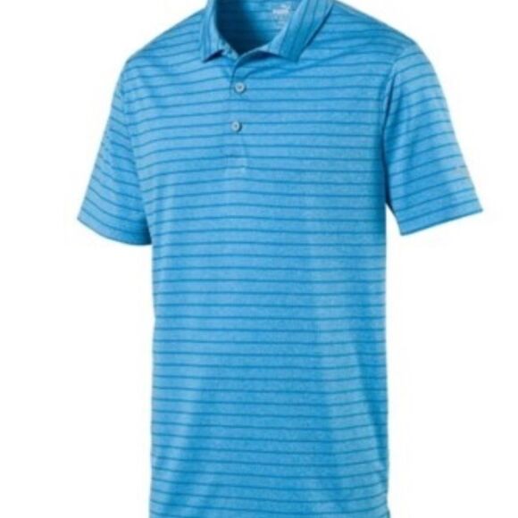 Puma Golf Rotation Blue Striped Men's Shirt - Picture 1 of 4